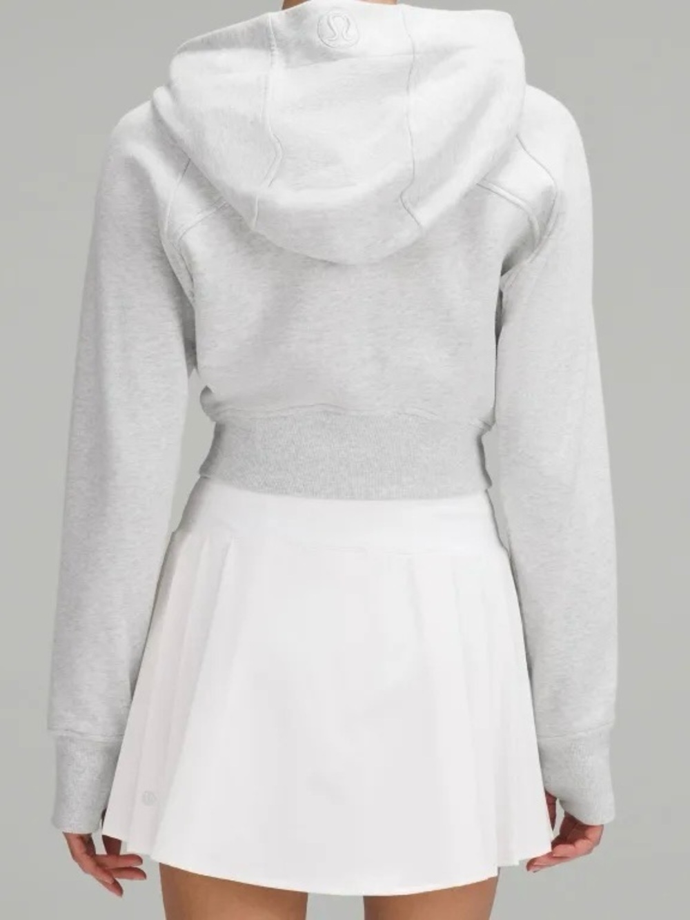 Lululemon Scuba Full Zip Cropped Hoodie Sz 2 Grey Athletic Activewear Gym Yoga - Picture 3 of 14